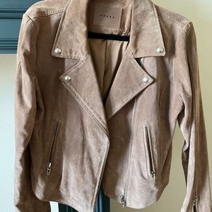 BlankNYC Suede Leather Tan No Limit Moto Jacket
